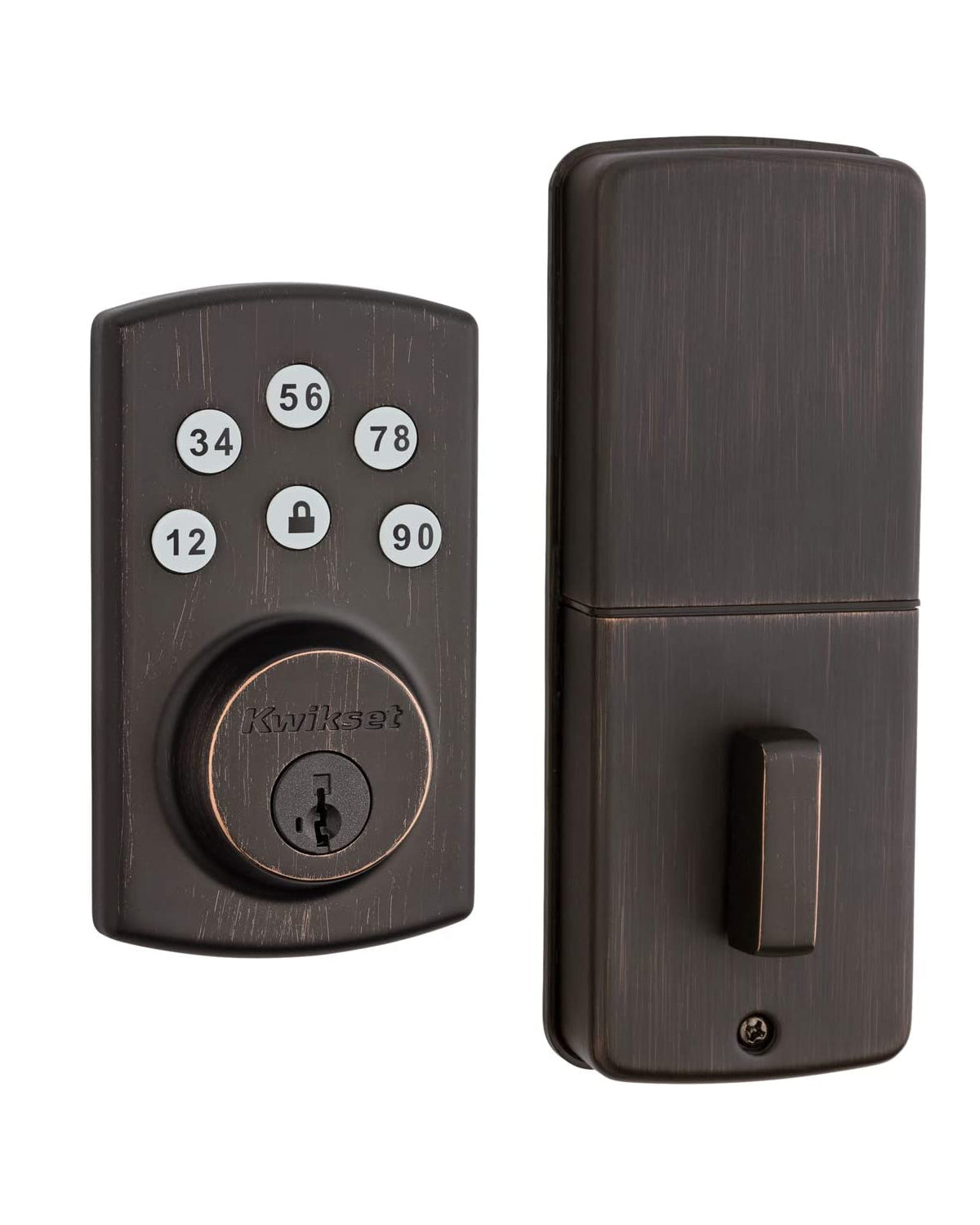 Kwikset 99070-103 Powerbolt 2 Electronic Single Cylinder Keyless Entry Deadbolt Venetian Bronze