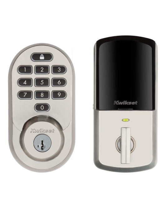 Kwikset Halo Wi-Fi Smart Electronic Lock Keypad Deadbolt Satin Nickel 99380-001