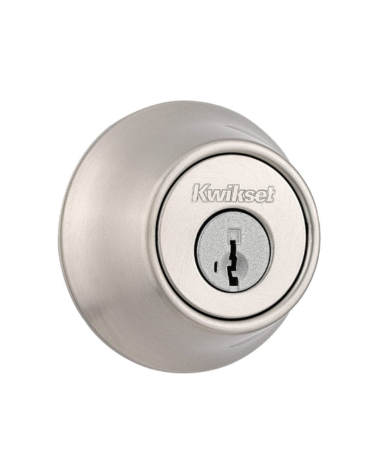 Kwikset 660 Single Cylinder Deadbolt with SmartKey Security Satin Nickel Finish